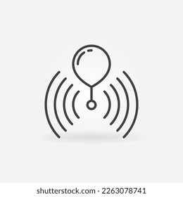 Icono o símbolo de concepto de vector de globo o radiosonda en el estilo de contorno