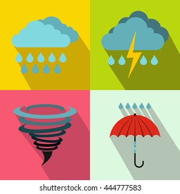 Weather banners set in flat style for any design