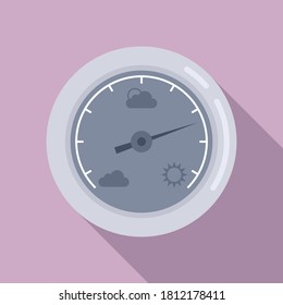 Icono del barómetro meteorológico. Ilustración plana del icono vectorial del barómetro meteorológico para el diseño web