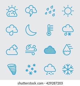 Weather blue color line icon
