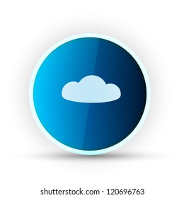 weather blue glossy icon on white background