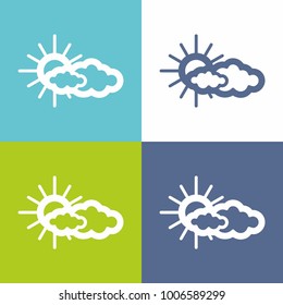 weather blue and green material minimal design logo vector sign symbol icon set