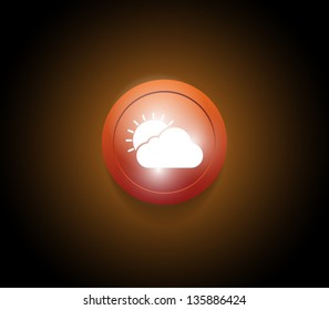 Weather button / icon over plastic glossy circle, can be used for websites (UI) or applications (app) for smartphones or tablets