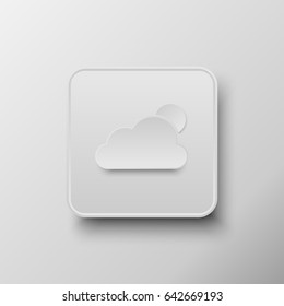 Weather button, white button