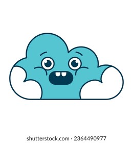 icono aislado de la nube de personajes de dibujos animados meteorológicos