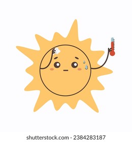  Weather cartoon character cute sunny high temperature