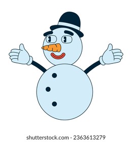 weather cartoon character snowman isolated icon