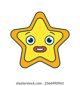 weather cartoon character star isolated icon