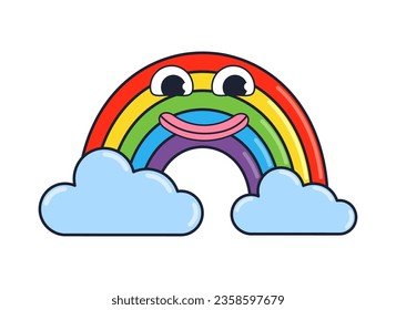 cartografía meteorológica feliz vector arco iris aislado