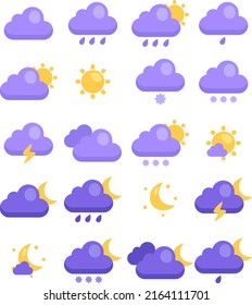 Weather Cast, Illustration, Vector On A White Background.