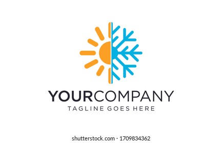 Weather change hot and cold for logo designs vector editable on white background