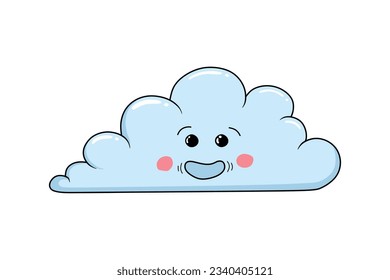 Weather cheerful cloud, cartoon characters