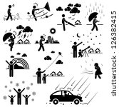 Weather Climate Atmosphere Environment Meteorology Season People Man Stick Figure Pictogram Icon