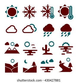 weather, climate icon set
