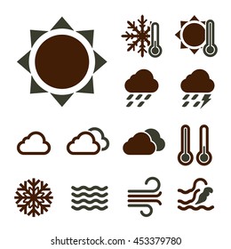weather, climate icon set