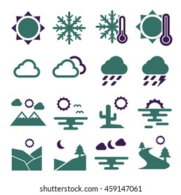 weather, climate icon set