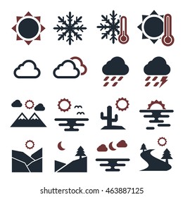 weather, climate icon set