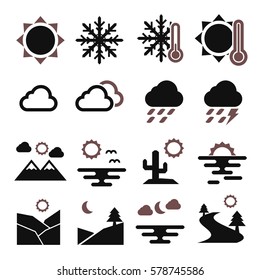 weather, climate icon set