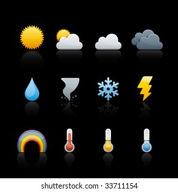Weather and Climate Icon Set for multiple applications. In Adobe Illustrator EPS 8.