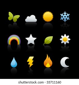 Weather and Climate Icon Set for multiple applications. In Adobe Illustrator EPS 8.