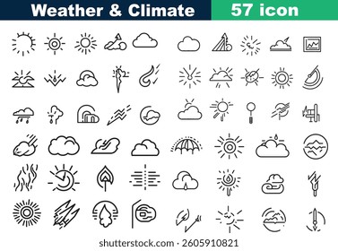 Weather and Climate line art icon