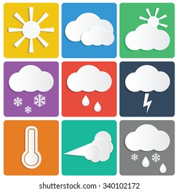 Weather and Climate.Set of meteo icons.vector