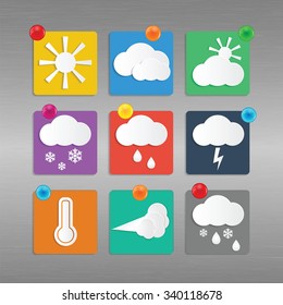 Weather and Climate.Set of meteo icons.vector