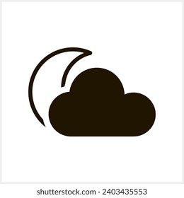 Weather clipart isolated Doodle cloud with moon art Vector stock illustration EPS 10