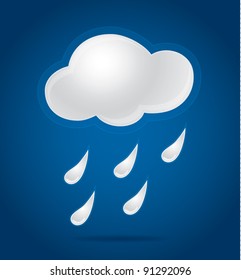 Weather cloud background with rain, abstract vector illustration