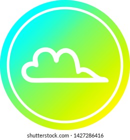 icono circular de nube meteorológica con acabado gradiente fresco