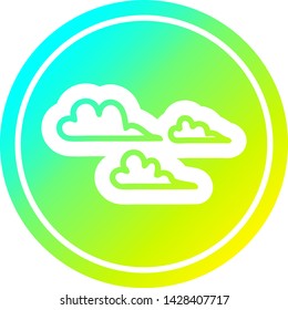 weather cloud circular icon with cool gradient finish