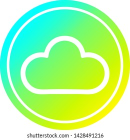 weather cloud circular icon with cool gradient finish