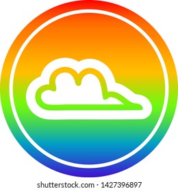 weather cloud circular icon with rainbow gradient finish