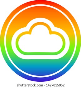 weather cloud circular icon with rainbow gradient finish