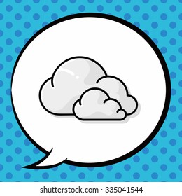 weather cloud doodle, speech bubble