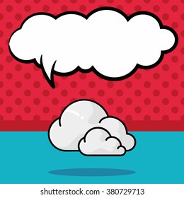 weather cloud doodle, speech bubble