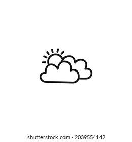 Wetterwolke-Symbol, Umriss-Vektorschwarz