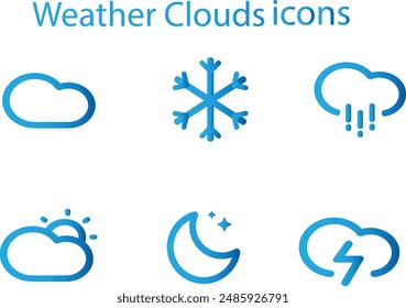 Weather Cloud Icons in Vector format fully editable
