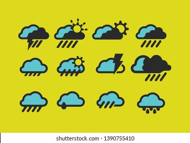 Weather cloud icons vector illustration - Vektor