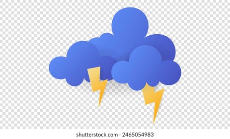 Weather cloud, illustration of the weather concept, isolated on a transparent background , illustration Vector EPS 10