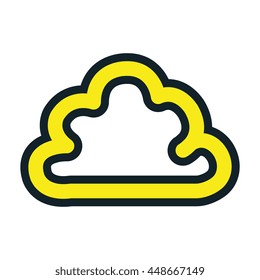Weather cloud isolated flat icon, vector illustration graphic.
