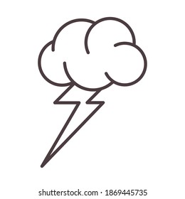 tipo de icono de la línea de la ilustración vectorial de la tormenta de luz en la nube meteorológica