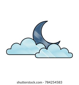 weather cloud with moon
