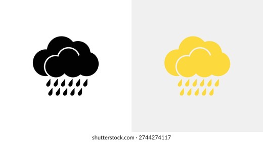 Weather Cloud Rain raincloud black and yellow weather forecast