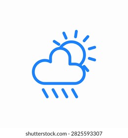 weather cloud rain sun rays icon sign vector