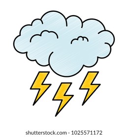 weather cloud rainy with bolts
