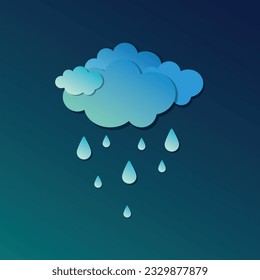 weather cloud rainy icon on blue background
