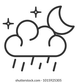 weather cloud rainy with moon