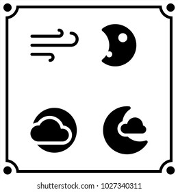 weather cloud set icon vector