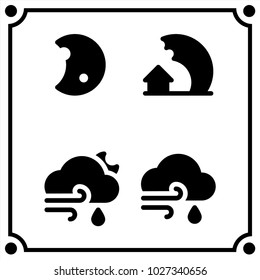 weather cloud set icon vector